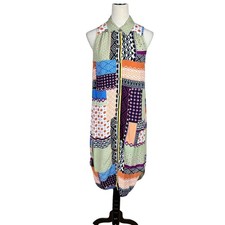 Anthropologie 2 Everyway Colorful Bold Mixed Print Sleeveless Shirtdress Dress