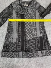 Soft Surroundings Long Cowl Neck Gray Knit Pullower Sweater Long Sleeve Size M