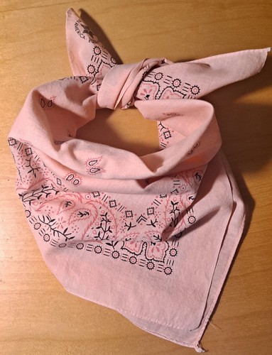 Vtg Wamcraft Peach Paisley Bandanna 100% Cotton RN14193 Made In USA 20"x21.5" - Picture 15 of 15