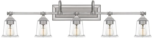 Quoizel Nicholas 41 3/4"W Brushed Nickel 5-Light Bath Light - Picture 1 of 5