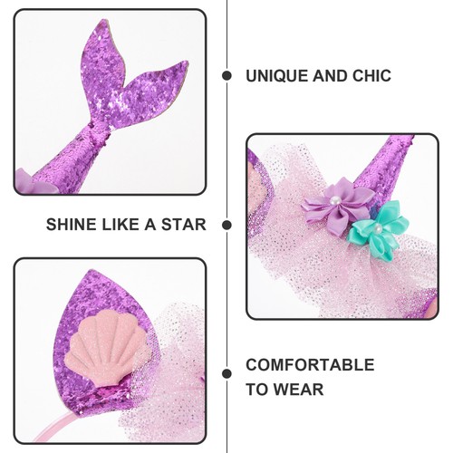Children's Headband Festival Mermaid for Little Girl Hair Accessories - Picture 9 of 12