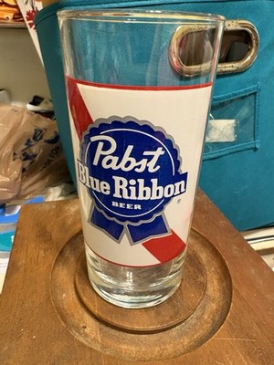 2 Vintage Pabst Blue Ribbon Glasses. Excellent Condition