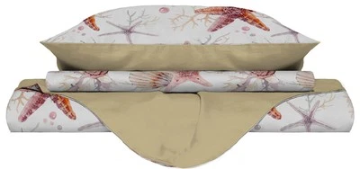 GIORDANOSHOP Copripiumino Singolo con Stampa sul Sacco e Federe Doubleface Starfish