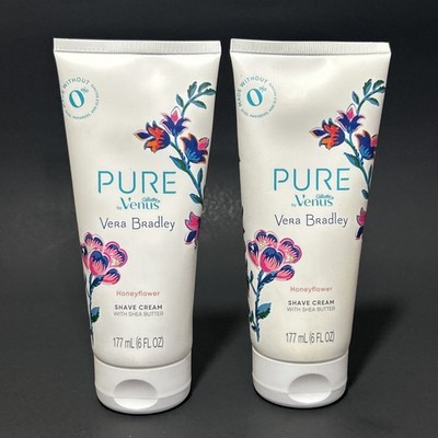 Pure by Gillette Venus Vera Bradley Honeyflower Shave Cream 6 Oz Lot of 2 Tubes