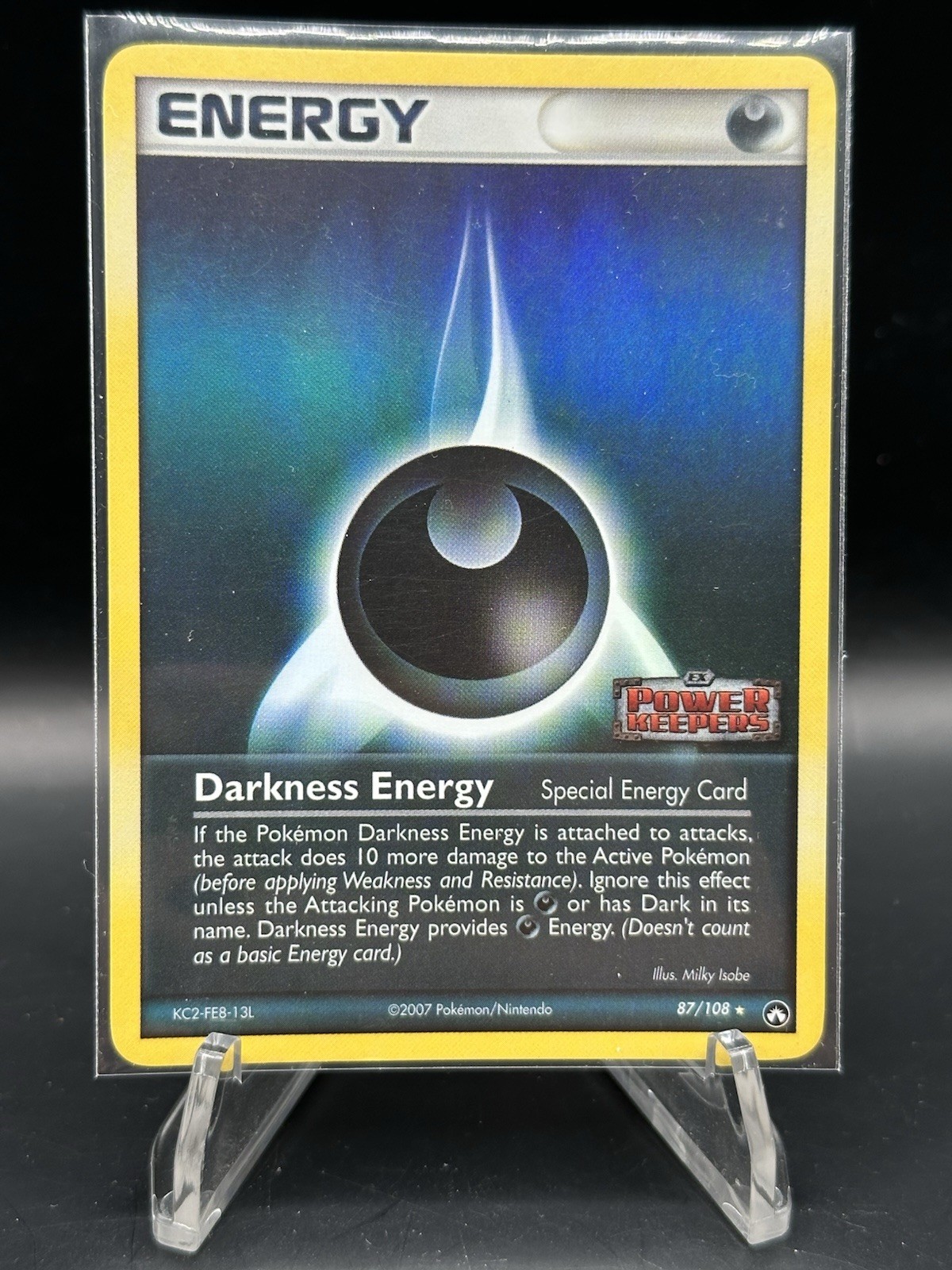 Pokemon Card Darkness Energy 87/108 EX Power Keepers REV HOLO RARE - LP