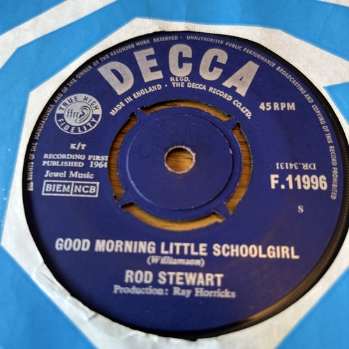 ROD STEWART - GOOD MORNING LITTLE SCHOOLGIRL - UK 7" VINYL - DECCA 1964  F.11996 - Picture 4 of 4