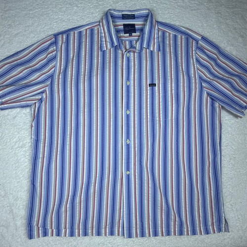 Camisa Faconnable XXL Rayas Con Botones Para Hombre Manga Corta Informal - Imagen 2 de 9