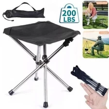 Small Folding Camping Stool Outdoor Portable Camping Fishing Chair w/ Carry Bag
