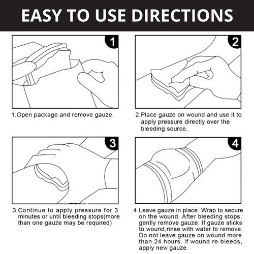 First Aid Advanced Quick Clotting Combat Gaze - Flexible Hämostatic - Stoppt T... - Bild 4 von 9