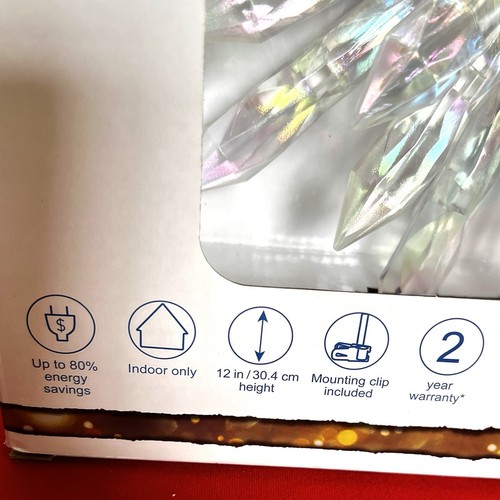 G.E Starburst Weihnachtsbaumspitze 37 klare warme Lichter 12" grün Draht neu im Karton - Bild 5 von 8