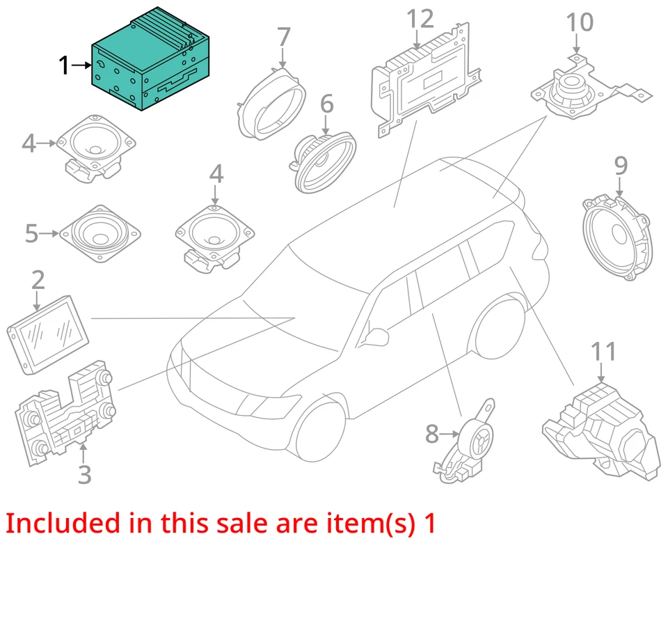Audio Equipment Radio Receiver With DVD Player Fits 10-11 INFINITI EX35 2577543 - Image 3 of 4