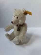 Steiff 16cm Teddy Bear Baby 029622 Cream Mohair w/ Red Collar And Bell
