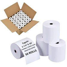 2-1/4'' X 50' Thermal Receipt Paper - Credit Card Paper Rolls Thermal - Cash 