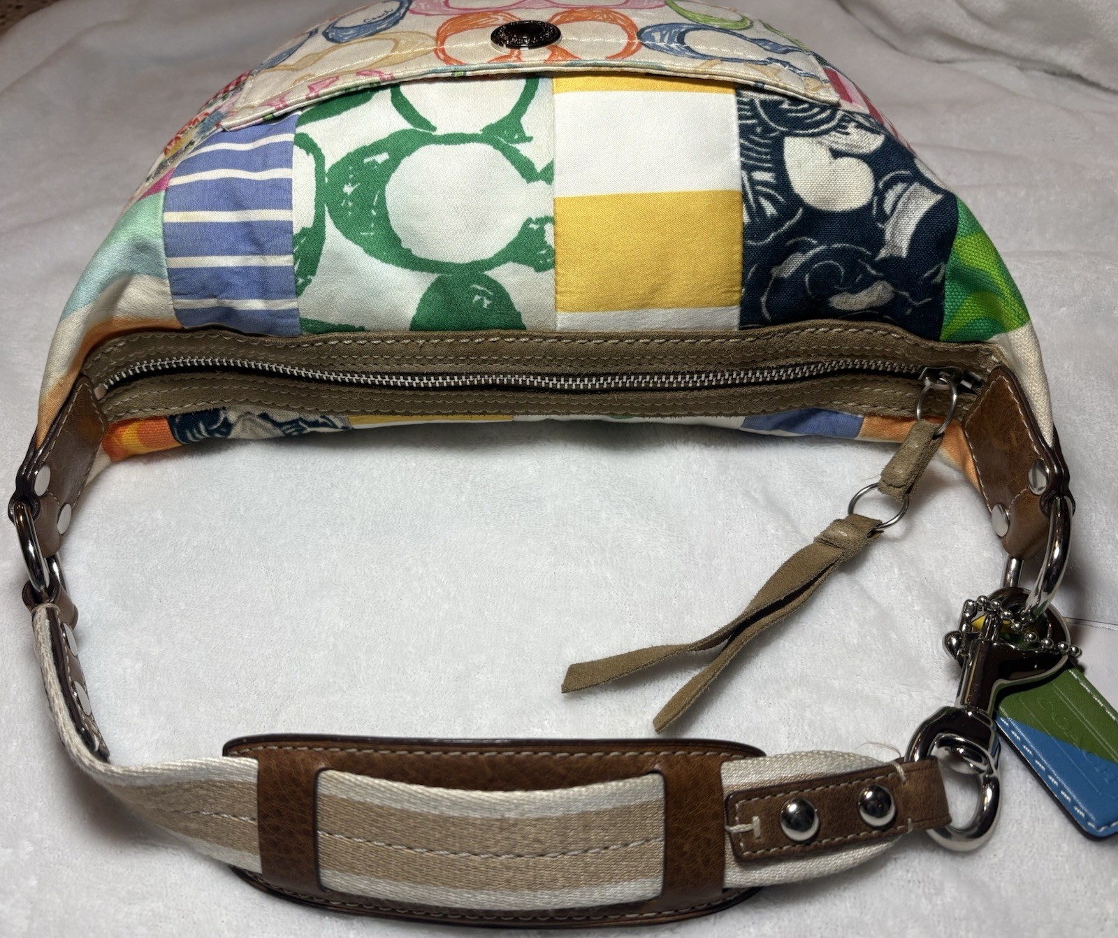 Y2K Coach Hampton Rainbow Patchwork Small Hobo Sh… - image 8