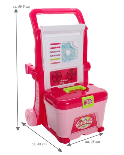 3-in-1 Küchenspielset Koffer Spielküche mit Herd Waschbecken Kinderküche 40 Teil - Bild 3 von 7