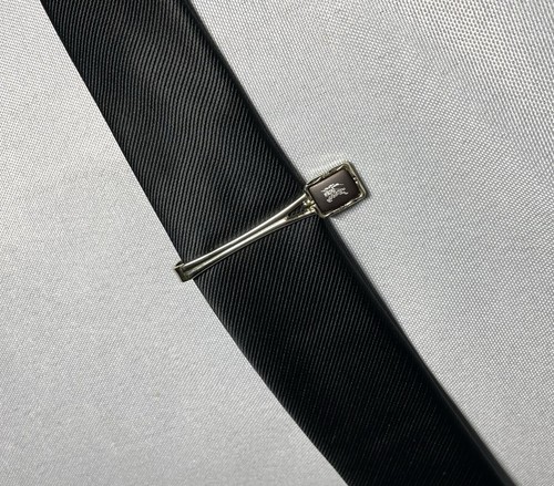 Auth Burberry Cufflinks Tie Clip set Horse Knight Logo Gold & dark brown Bar pin - Picture 8 of 24