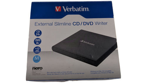 Verbatim External Slimline CD DVD Writer USB 2.0 M DISC 98938 Windows Mac Nero - Picture 3 of 8