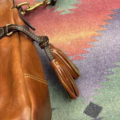 Dooney & Bourke Florentine Stanwich Brown Leather Large Satchel Bag Purse - Picture 4 of 18