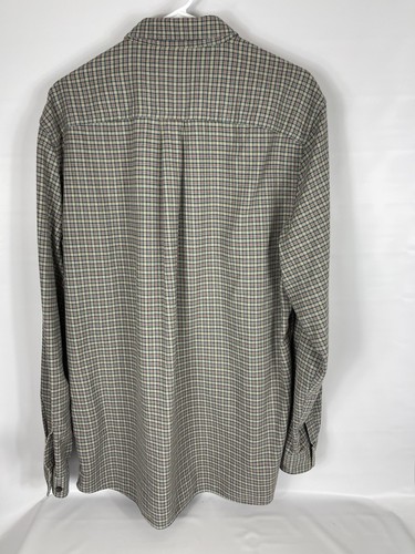 LL Bean Mens Button Down Shirt Green/Cream Multicolor Plaid Size L-Tall - Picture 4 of 6