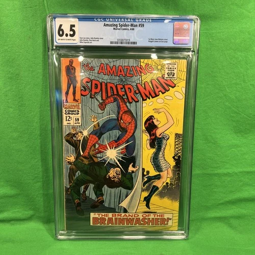 Amazing Spider-Man 59 Cgc 6.5 OW-W Pages 1st Mary Jane Cover Marvel 1968