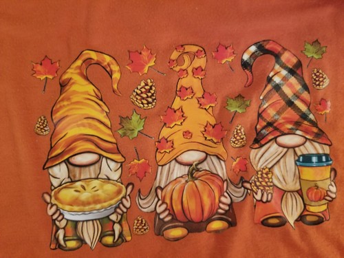Camiseta Noracora Med. Orange Leaves Gnomos Otoño LSlv ALine L/W Costuras en Contraste - Imagen 12 de 18