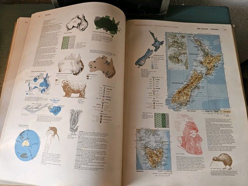 Vintage & Rare 1953 World Geo-Graphic Atlas W/Fabric Cover & Original Case-Very - Picture 13 of 19