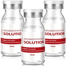 10ML Reconstitution Solution - in Heavy Duty Vials, Ultra Clear 3 Pack 