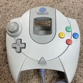 Sega Dreamcast HKT-7700 Original Controller White Blue Emblem- TESTED