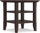 Acadian SOLID WOOD 19 Inch Wide Square Transitional End Table in Warm Walnut Bro
