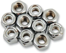 Drag Specialties - MPB273 - Nuts - Nylon - Chrome - 1/4"-20