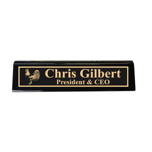 Desk Wedge Name Plate - PERSONALIZED - Chicken - 11 Inches - Picture 2 of 10