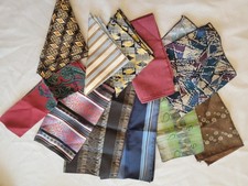 Lot of 10 Vintage Men's Neckties  Pocket Squares Mixed Patterns  Colors