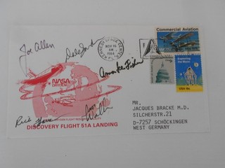 STS 51A Startbeleg KSC original Crewsigniert Space