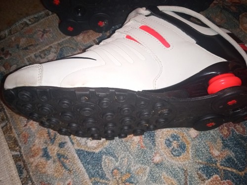 🌞Nike Shox Verano 🌞 Blanco Naranja Hombres Talla 8.5 Zapatos Tenis - Imagen 7 de 8