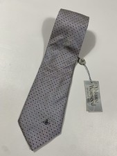 Vivienne Westwood Orb Logo Vintage Gray Silk Tie Made Italy