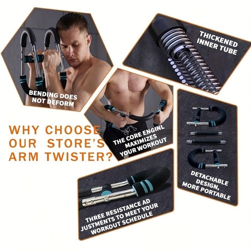 Shake Twister Arm Trainer, Esercitatore Braccio Twister Espansore Petto Regolabile - Foto 4 di 10