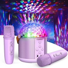 Mini Karaoke Machine For Kids Portable Bluetooth Speaker With 2 Wireless Mics...