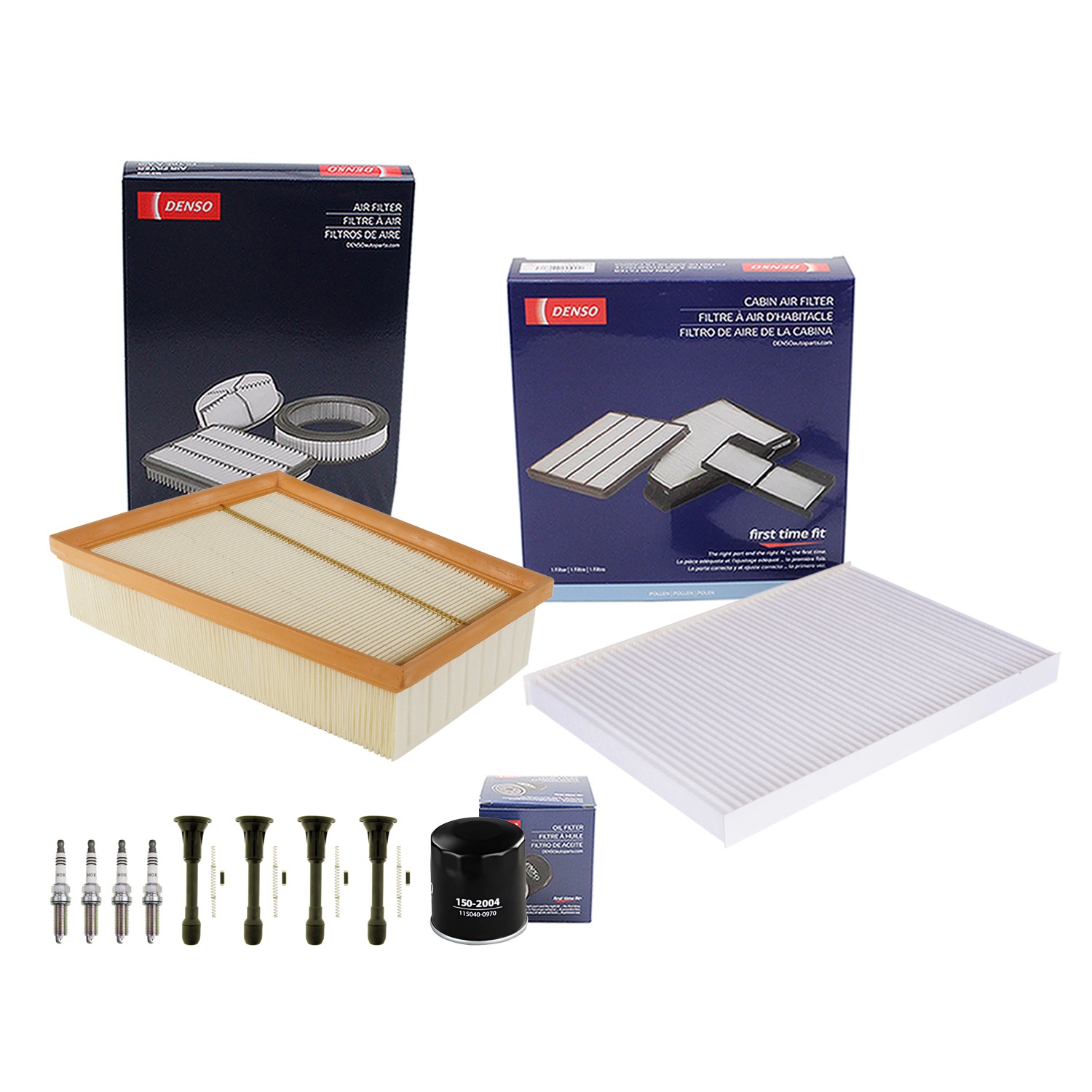Denso Tune Up Kit NGK 4 Spark Plugs and Boots Kit for Sentra 2.0L L4 MR20DE FWD