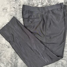J. Ferrar Dress Pants Mens 36x32 Black Slim Fit Flat Front Trousers