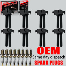 8X OEM Ignition Coils & 16X Iridium Spark Plugs For Jeep Dodge Durango RAM UF504