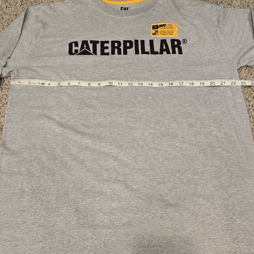 Caterpillar Mens L Workwear Gray UPF 50 Cotton Poly Long-Sleeve T-Shirt - Picture 5 of 7