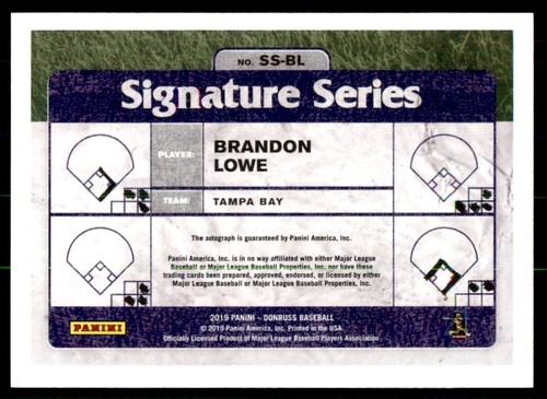 2019 Donruss Signature Series Brandon Lowe Auto Tampa Bay Rays #SS-BL - Picture 2 of 2