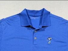Mickey Mouse Walt Disney World Nike Golf Polo Shirt Mens Large Blue Dri-FIT