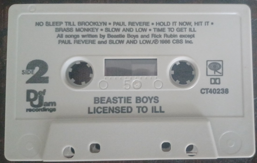 Beastie Boys Licensed To Ill Cassette Tape 1986 Rap Hip Hop Def Jam - Picture 8 of 9
