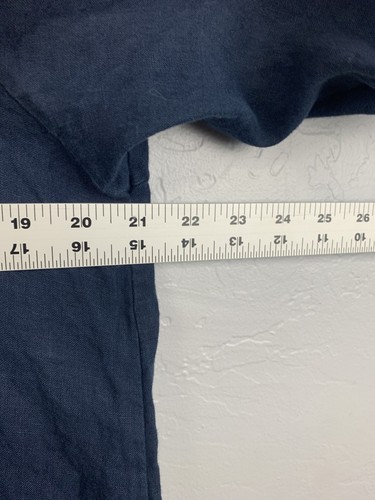 Bryn Walker Kleid Damen mittelblau Leinen Kurzarm Made in USA minimalistisch - Bild 5 von 6