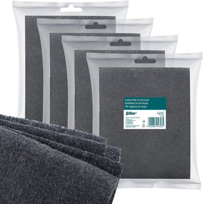 4x Universal Aktivkohlefilter Doppel Fettfilter Dunstabzugshaube - zuschneidbar