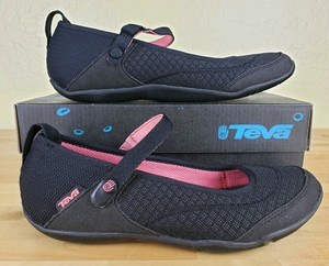 Teva-Niyama-Flat-Mary-Jane-Womens-Size-5-5-Ballerina-Slip-On-Black-Pink