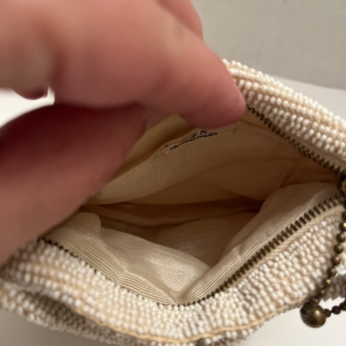 Small 1920's Coin Purse Bag Leaf Design zipper top Czechoslovakia Seed beads - Picture 10 of 11