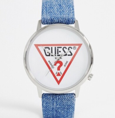 guess watch denim strap