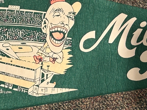 1950s Milwaukee Braves Baseball Green Color County Stadium Felt Pennant Rare - Picture 6 of 14